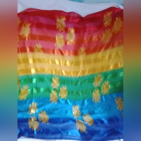 Rainbow Fish Sea Ocean Scarf Tapestry Made In India - Picture 5 of 7